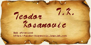 Teodor Kosanović vizit kartica